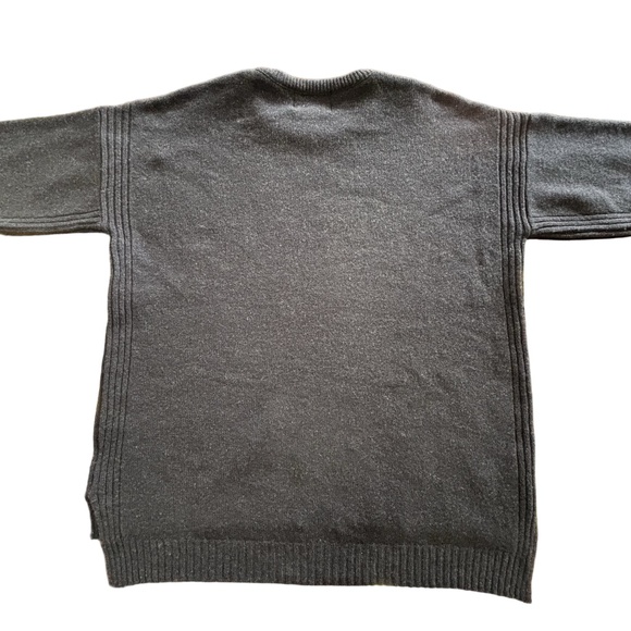 Country Classics navy blue 100% lambswool crew neck split hem sweater size L - Picture 8 of 16